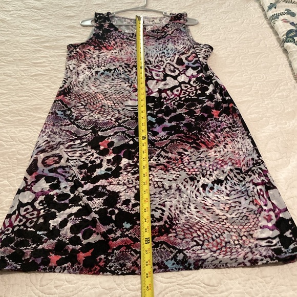 Dana Buchman Womens Fully Lined Shift Dress Purple Black Sleeveless Size Large - Picture 11 of 13